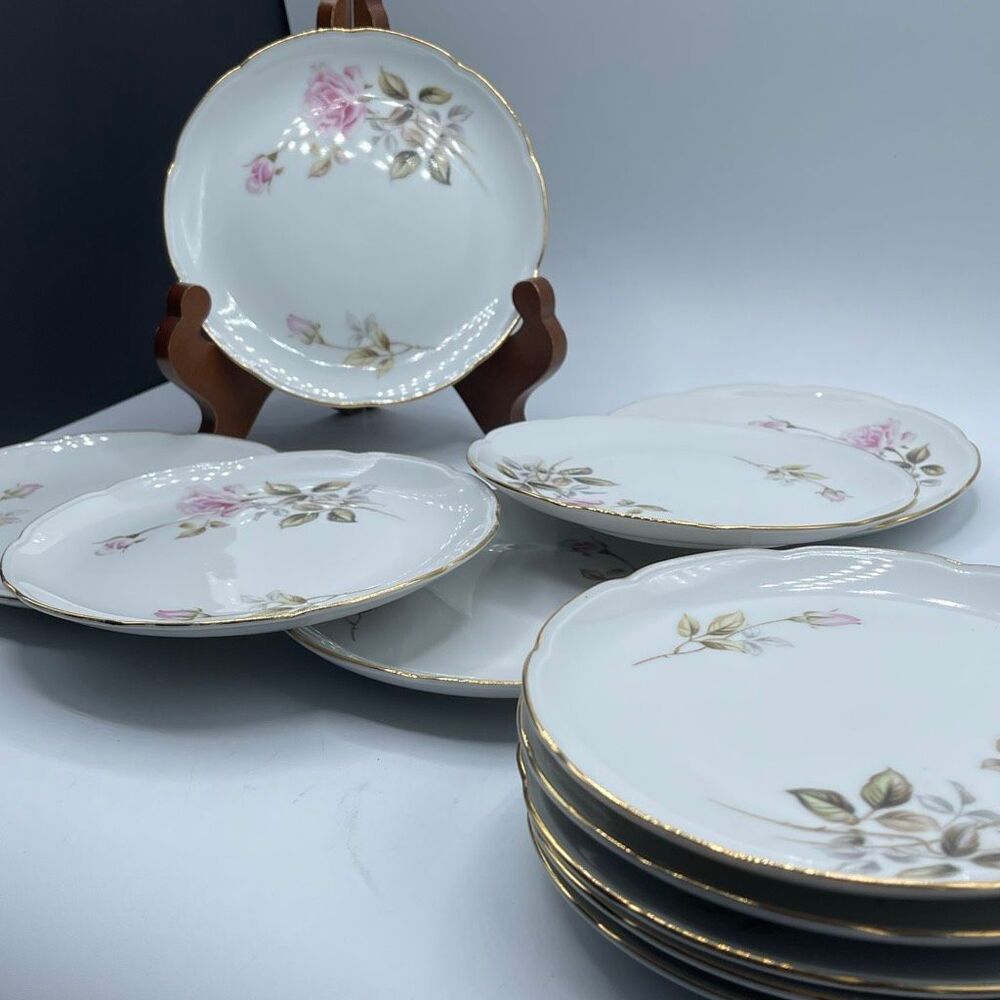 Set of 11”Seville” pattern plates  by Fine China of Japan dessert -bread  small